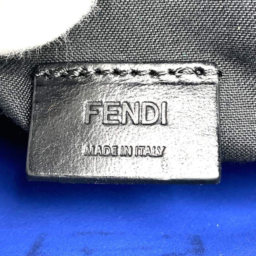 Fendi 7VA350 Vocabulary "Think" Clutch Bag/Pouch Leather Blue Pre-owned