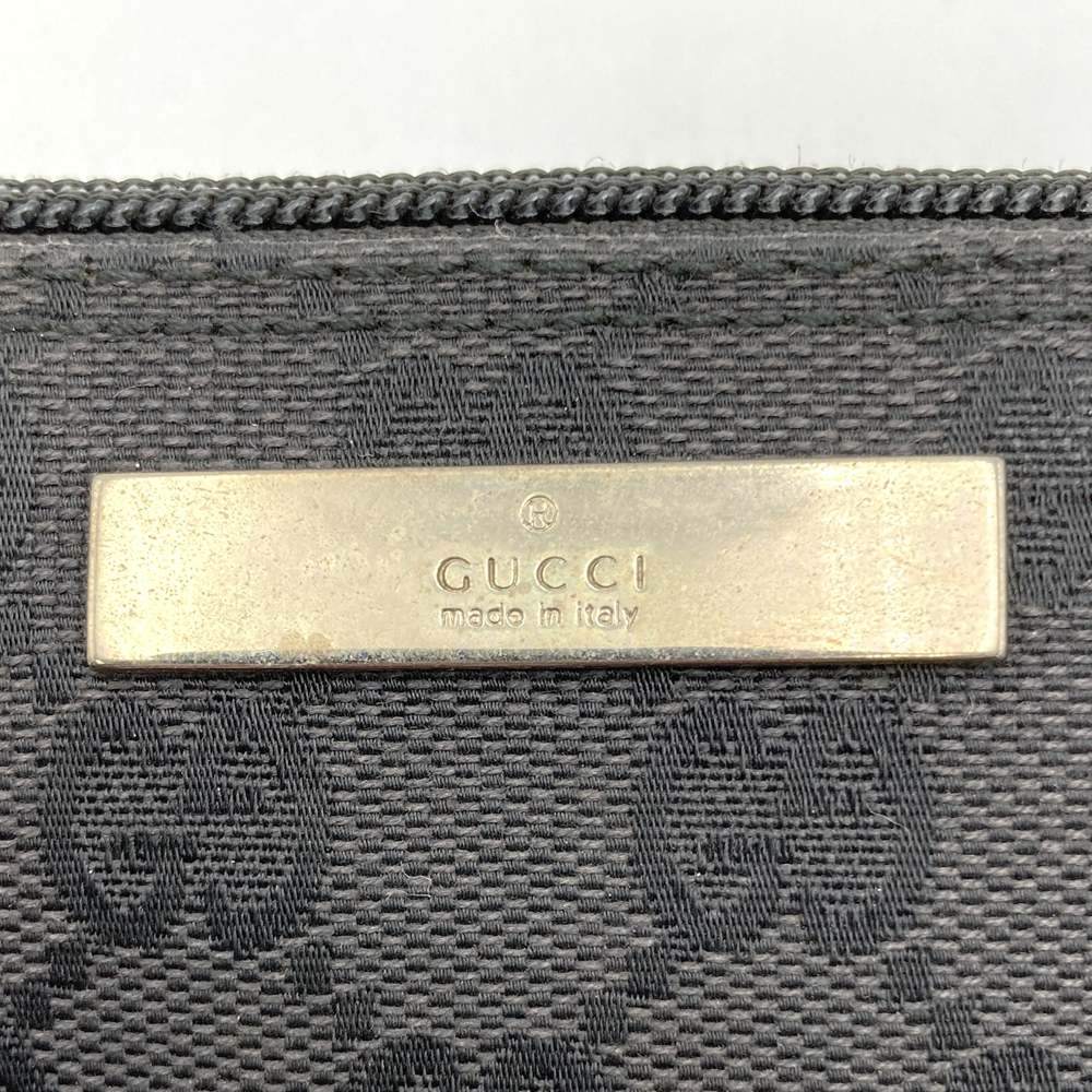 Gucci 039 1103 Handbag Accessory Pouch Black GG Canvas Brand High-End Brand PRE-OWNED
