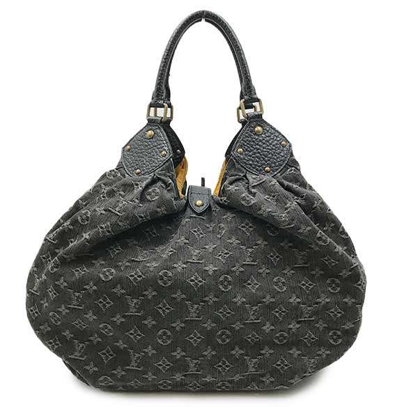 Louis Vuitton M95510/Monogram Denim XL Monogram Denim Shoulder Bag Black One-Shoulder Monogram Denim PRE-OWNED