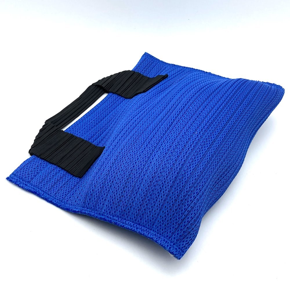 Issey Miyake Pleats Please Mini Handbag Polyester Blue/Black Pre-owned