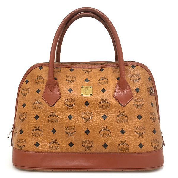 MCM Visetos 2-Way Handbag Leather Brown/Orange-Brown Pre-owned