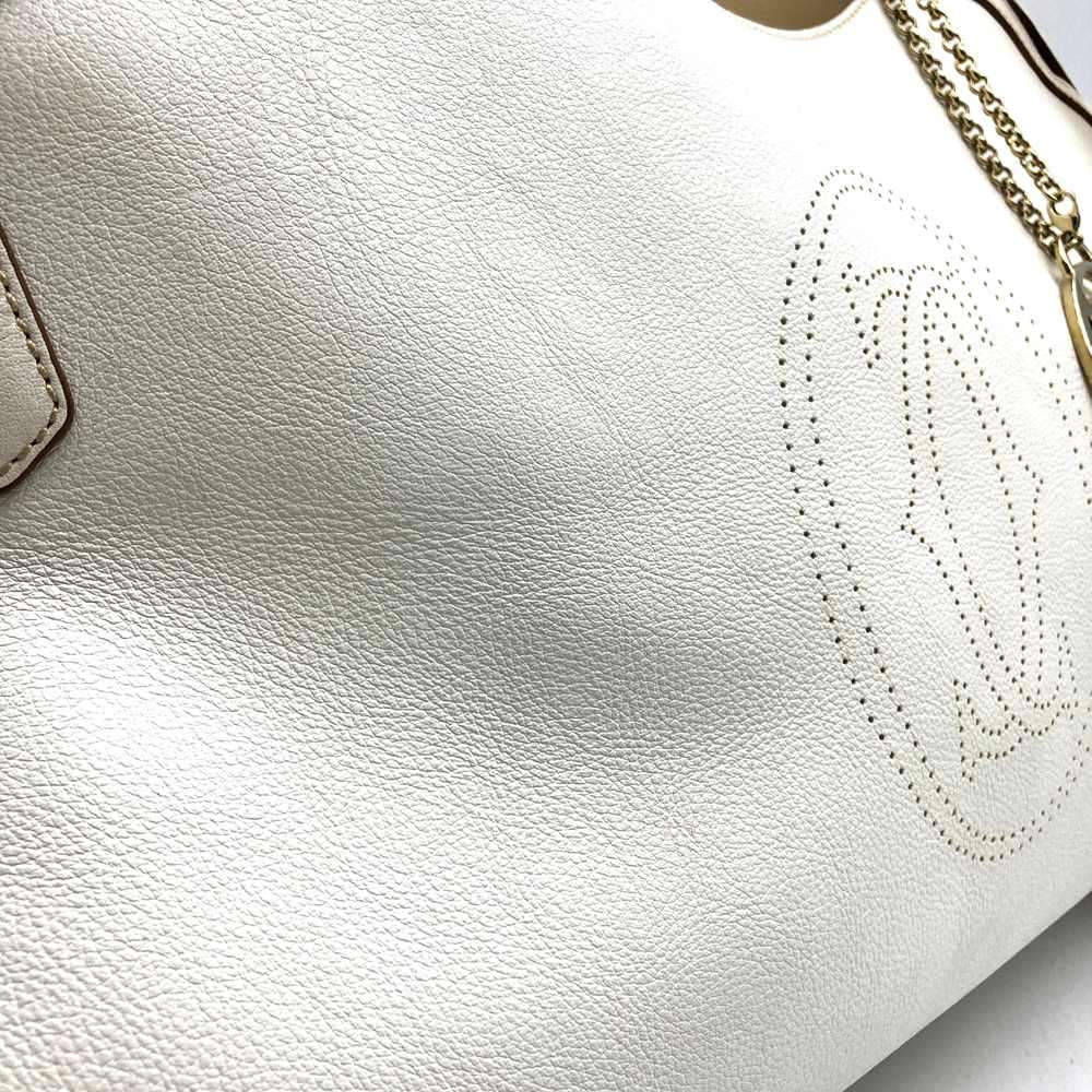 Cartier Marcello 2-Way Tote Bag/Shoulder Bag Leather White Pre-owned