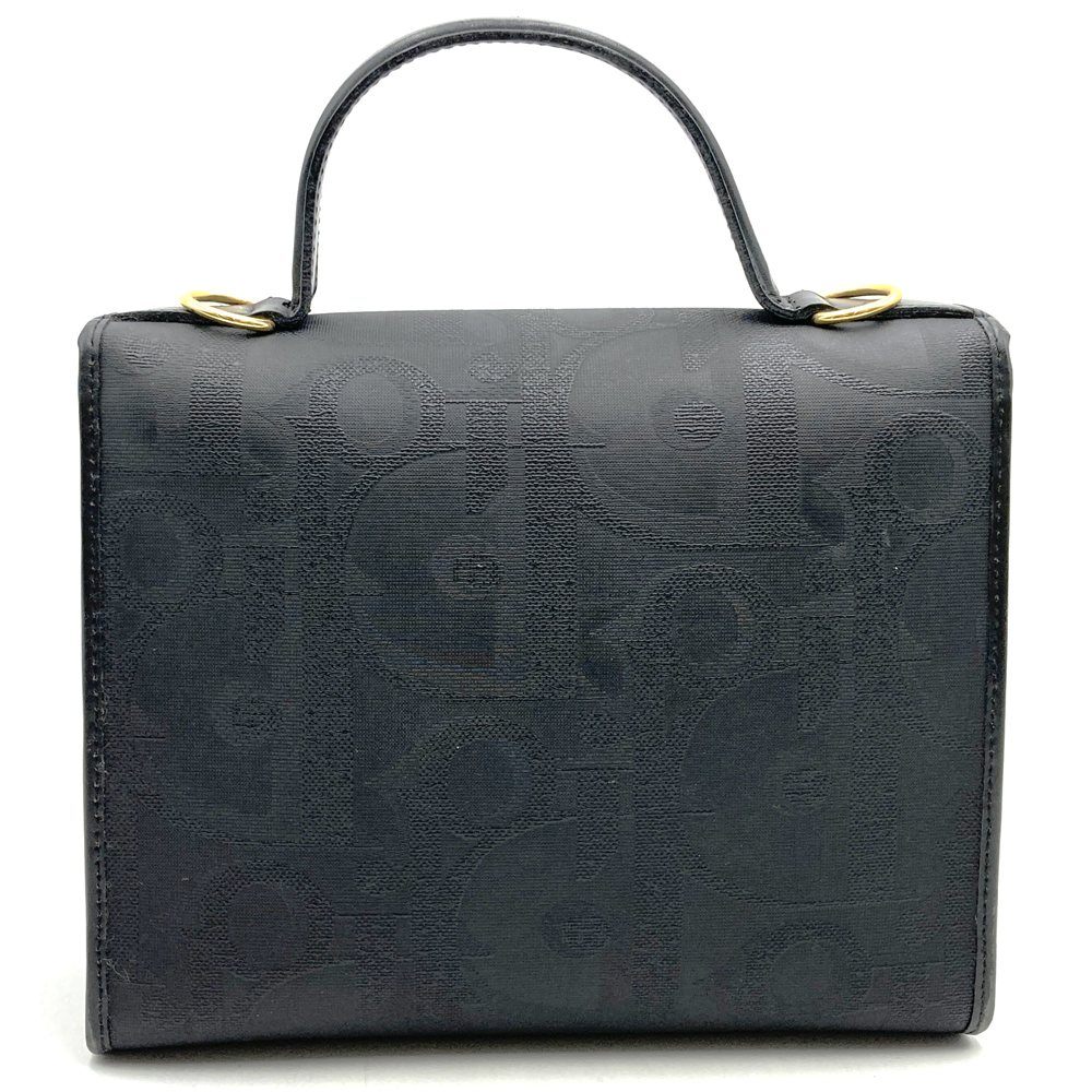 Christian Dior handbag, black PVC, Trotter print, high-end brand item PRE-OWNED
