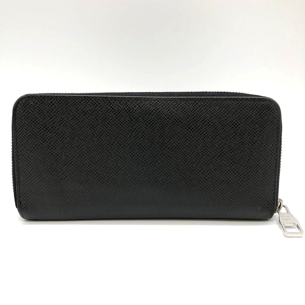 Louis Vuitton M30510 Zippy Vertical Long Wallet Taiga Leather Black Pre-owned