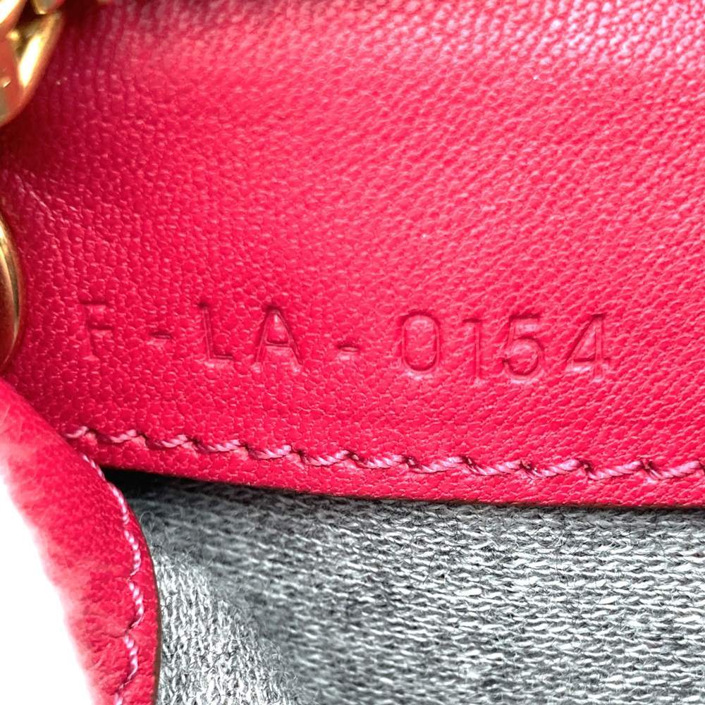Celine Trio Shoulder Bag 0154, Crossbody, Dark Pink and Red Leather, High-End Brand PRE-OWNED