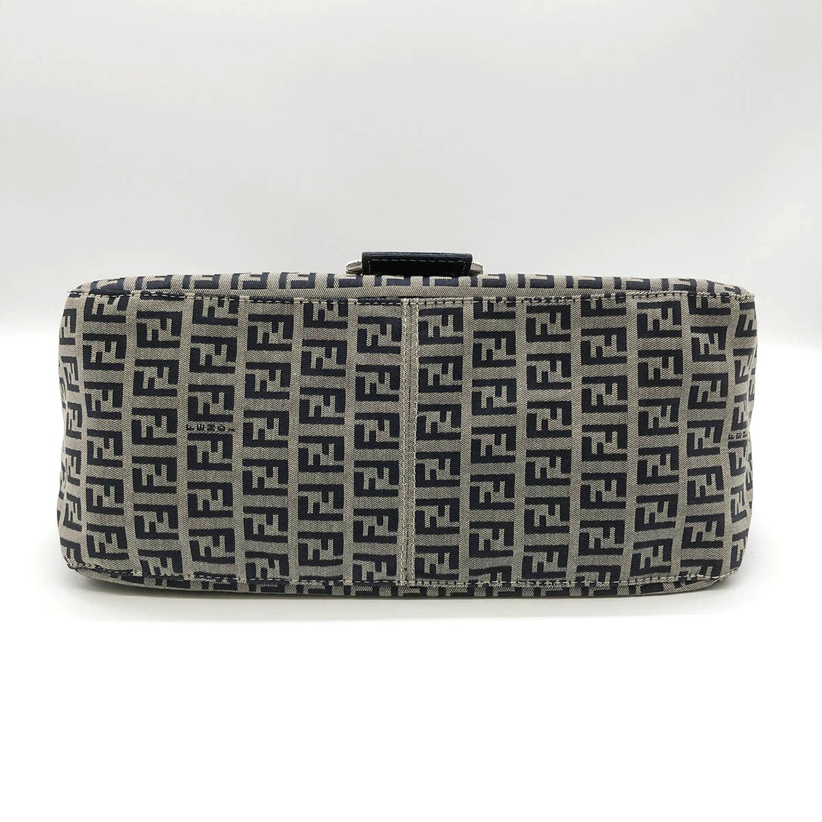 Fendi Zucchino Mamma Bucket Canvas Shoulder Bag in Navy PRE-OWNED