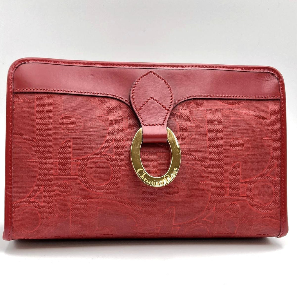 Dior Clutch Bag PVC Red Pre-owned