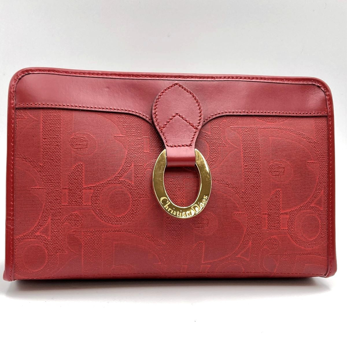 Dior Clutch Bag PVC Red Pre-owned