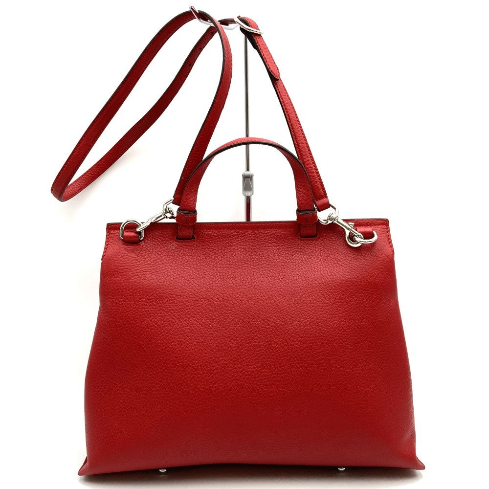 Gucci 392013 Bamboo 2-Way Handbag/Shoulder Bag Leather Red Pre-owned