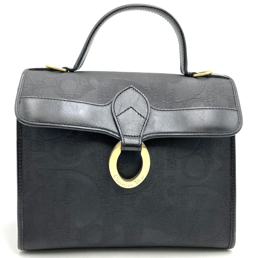 Christian Dior handbag, black PVC, Trotter print, high-end brand item PRE-OWNED