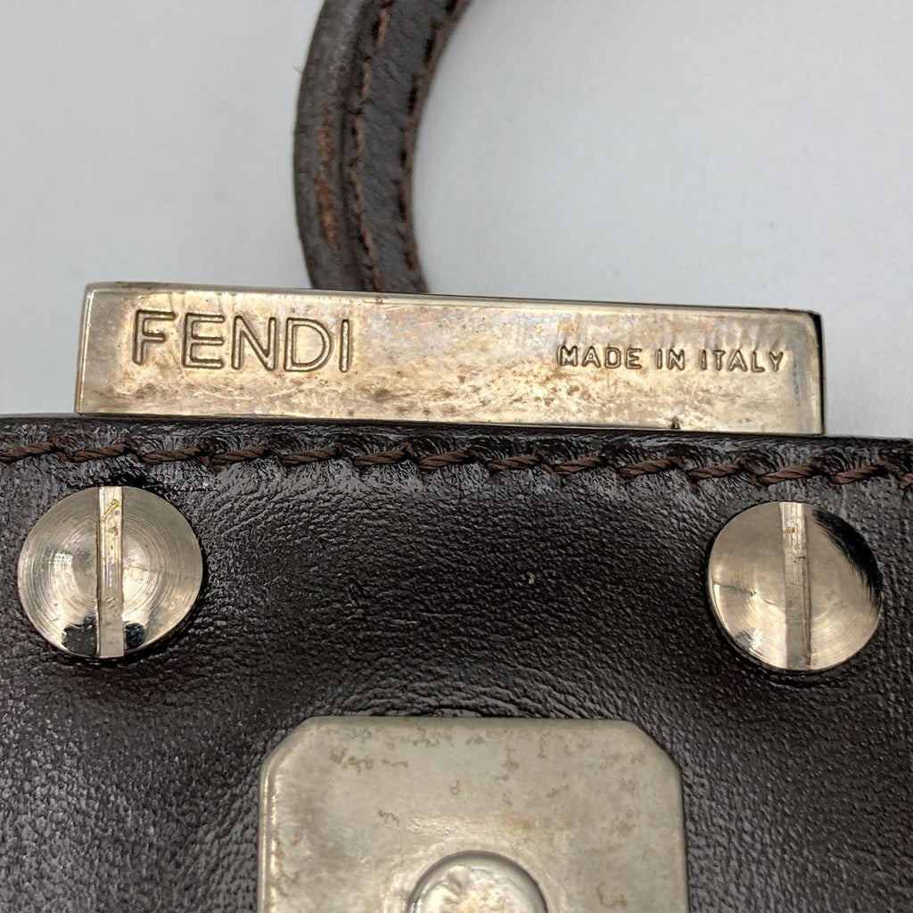 [CLEARANCE]Fendi Zucca Mini Mamma Bucket Mini Croissant Mini Handbag Pouch Nylon Brown PRE-OWNED