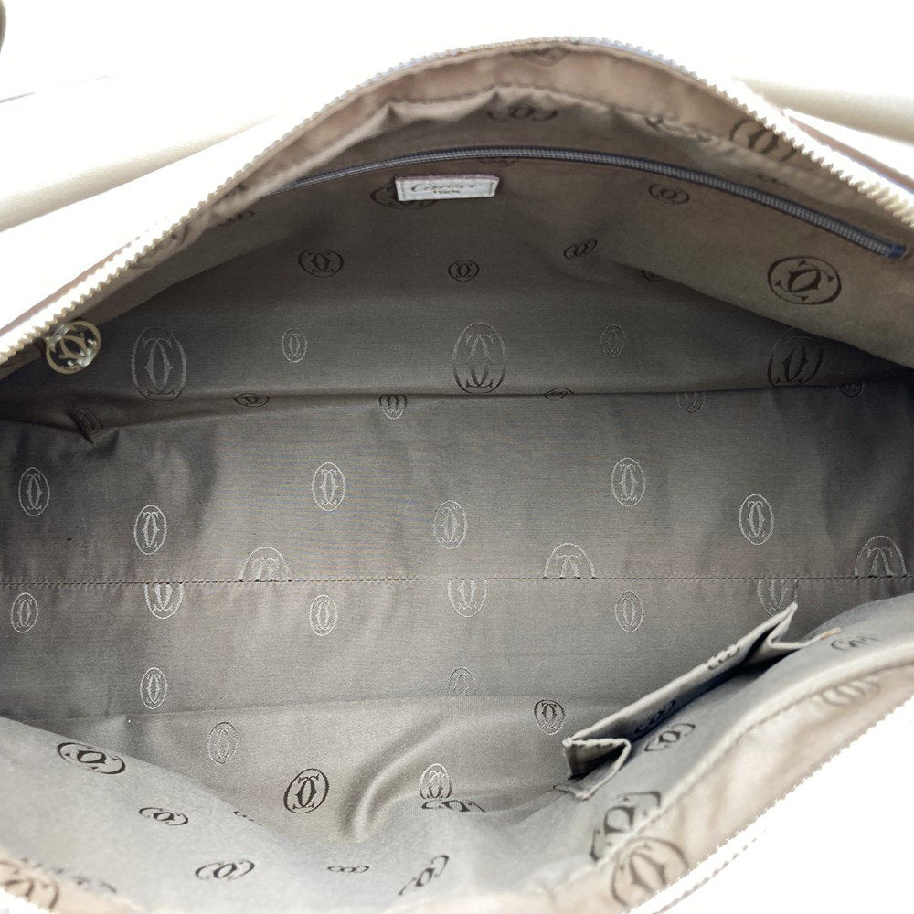 Cartier Marcello 2-Way Tote Bag/Shoulder Bag Leather White Pre-owned