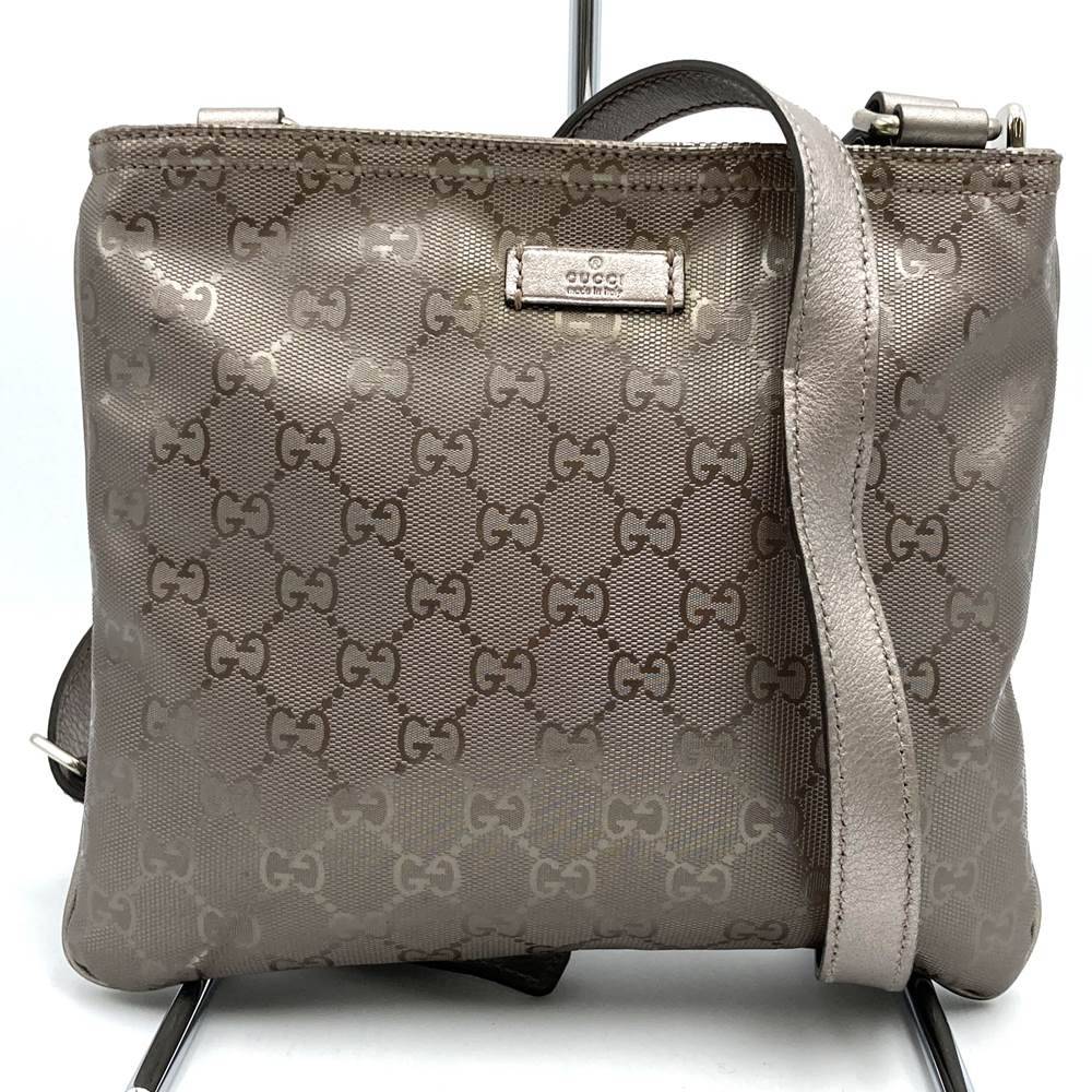 Gucci 201538 GG Imprime Crossbody Shoulder Bag/Body Bag Metallic Pink/Brown Pre-owned