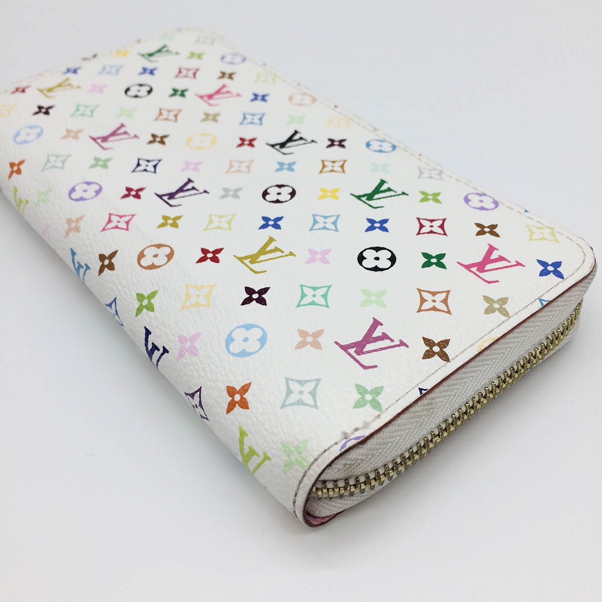 [CLEARANCE]Louis Vuitton M60241 Zippy Wallet Rich Monogram Multicolor White PRE-OWNED