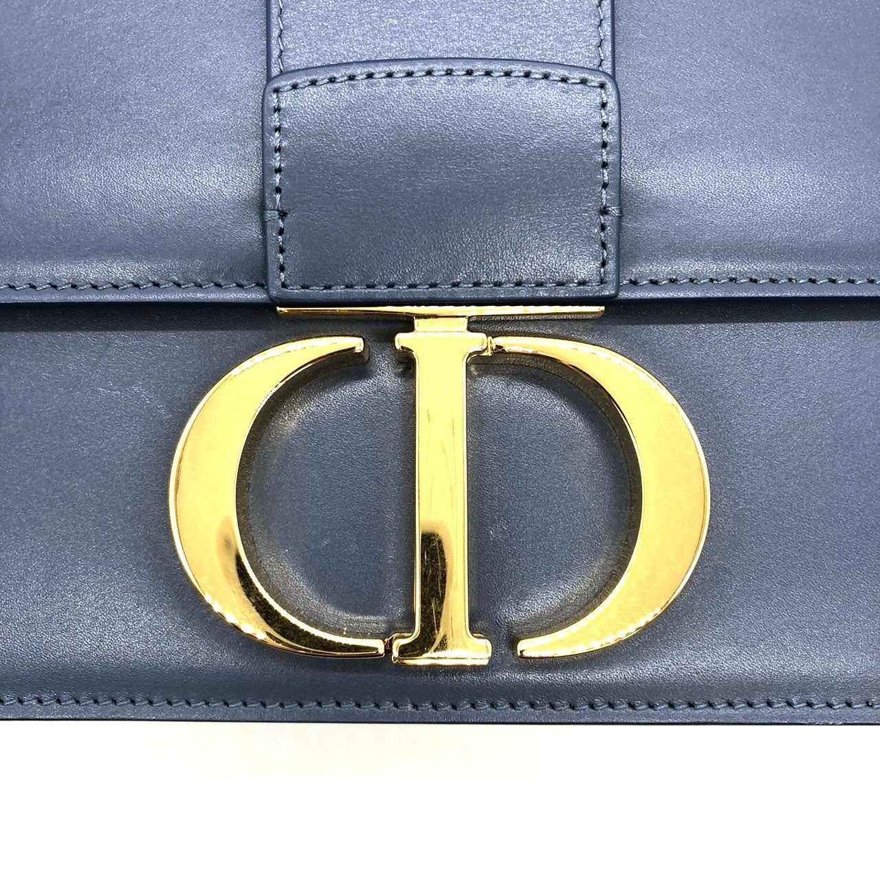 Christian Dior 30 Montaigne Crossbody Shoulder Bag Leather Blue Pre-owned