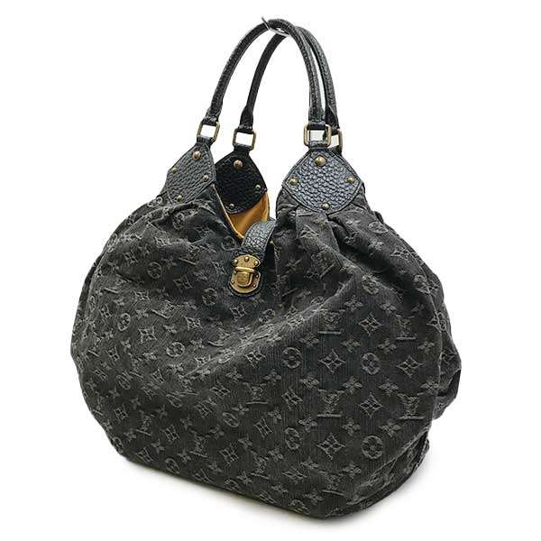 Louis Vuitton M95510/Monogram Denim XL Monogram Denim Shoulder Bag Black One-Shoulder Monogram Denim PRE-OWNED