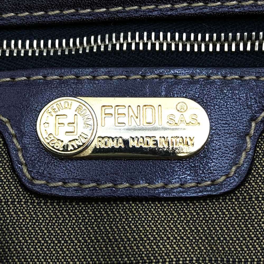 Fendi Zucca FF Logo Shoulder Bag Nylon Canvas Brown Pre-owned