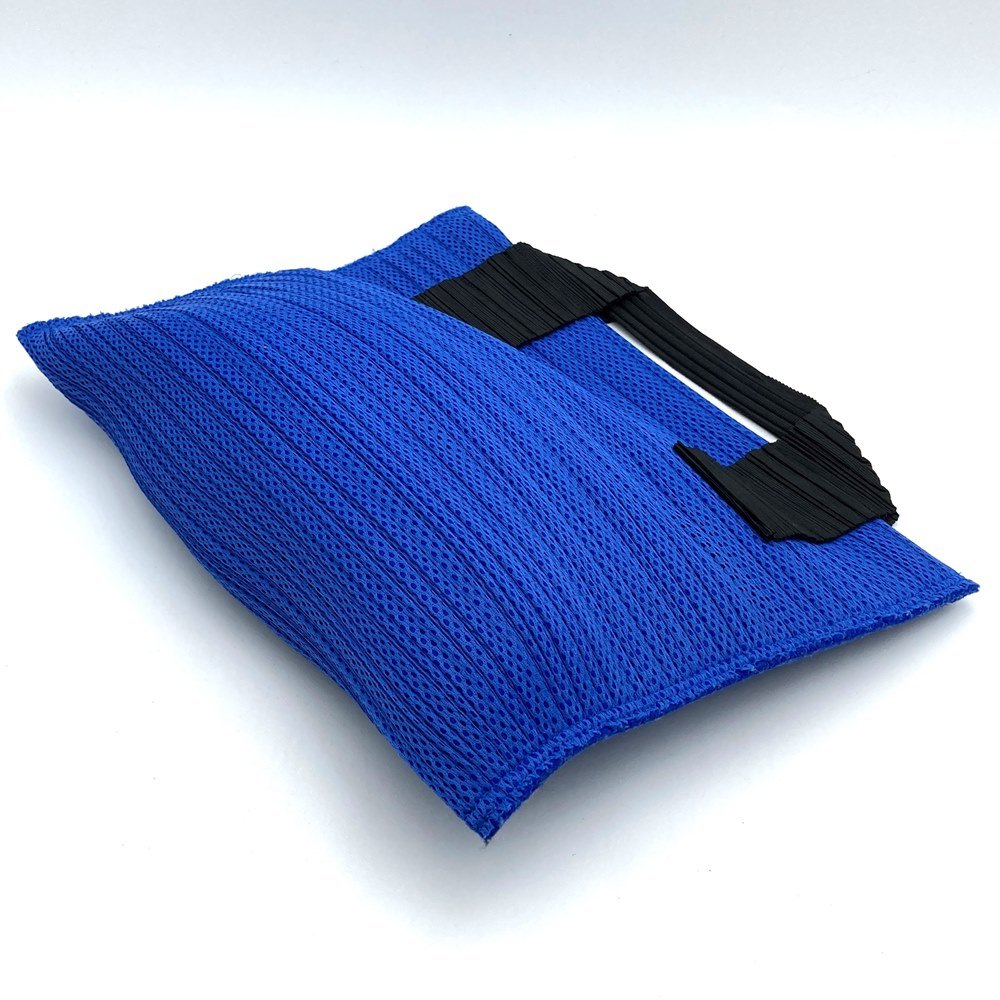 Issey Miyake Pleats Please Mini Handbag Polyester Blue/Black Pre-owned