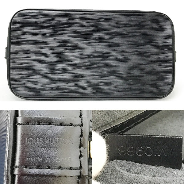 [CLEARANCE]Louis Vuitton M52142 Alma Epi Handbag Mini Boston Bag in Noir Black Epi Leather for Women PRE-OWNED