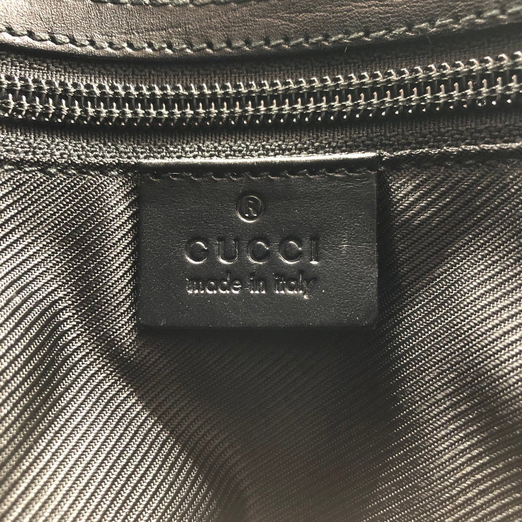 Gucci 27639 Slim Shoulder Bag, Crossbody, Black GG Canvas/Leather PRE-OWNED
