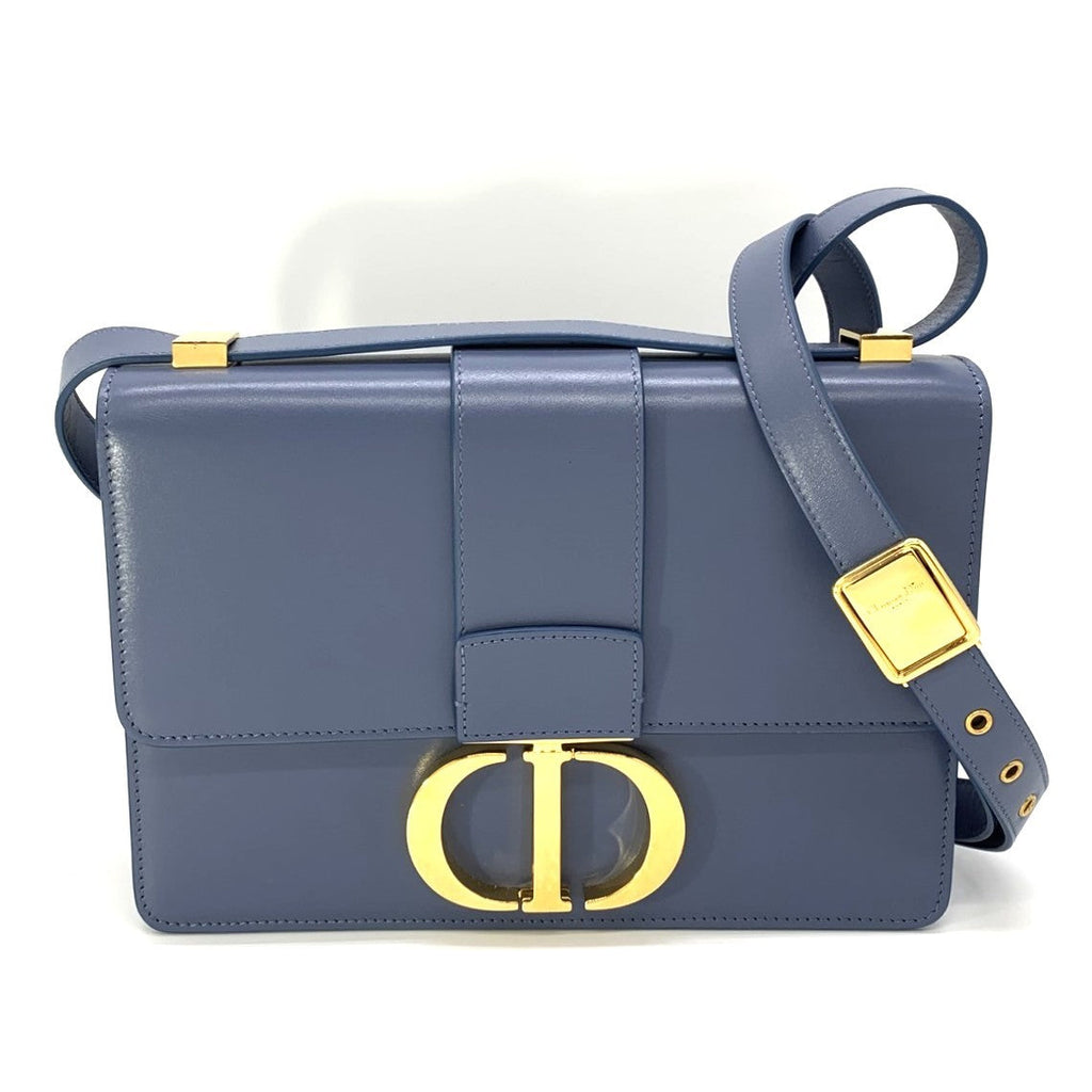 Christian Dior 30 Montaigne Crossbody Shoulder Bag Leather Blue Pre-owned