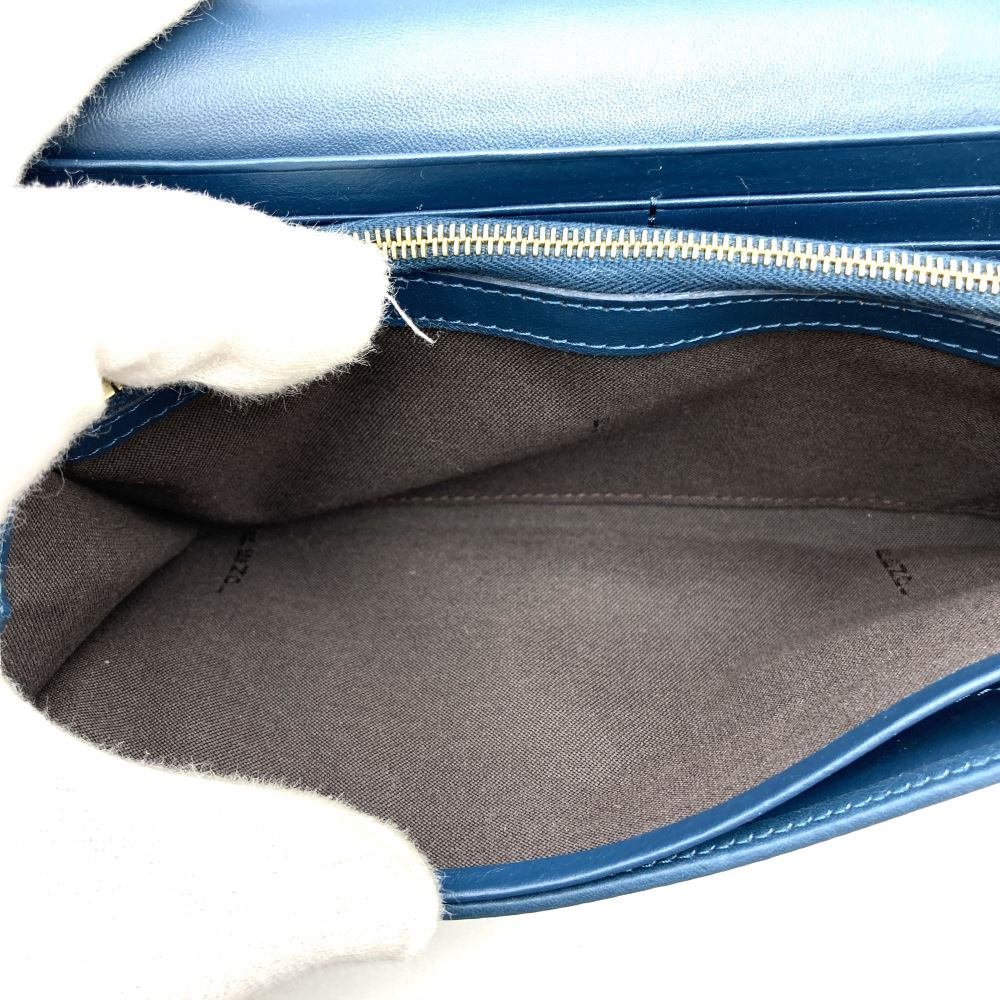 Fendi long wallet in pecan print canvas and leather, brown and blue, 8M0298 PRE-OWNED
