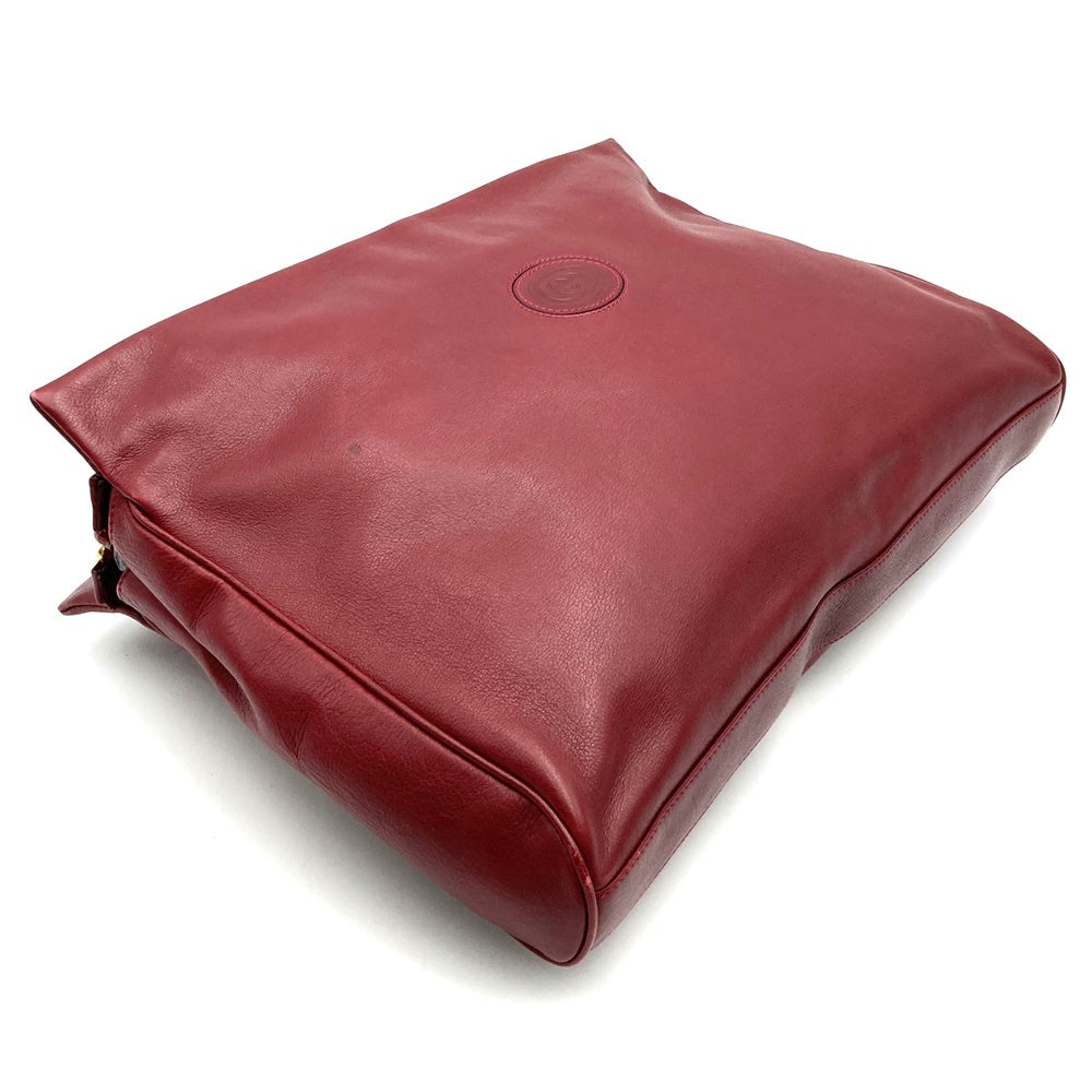 Old Gucci 004 110 0259 Clutch Bag Leather Wine Red PRE-OWNED