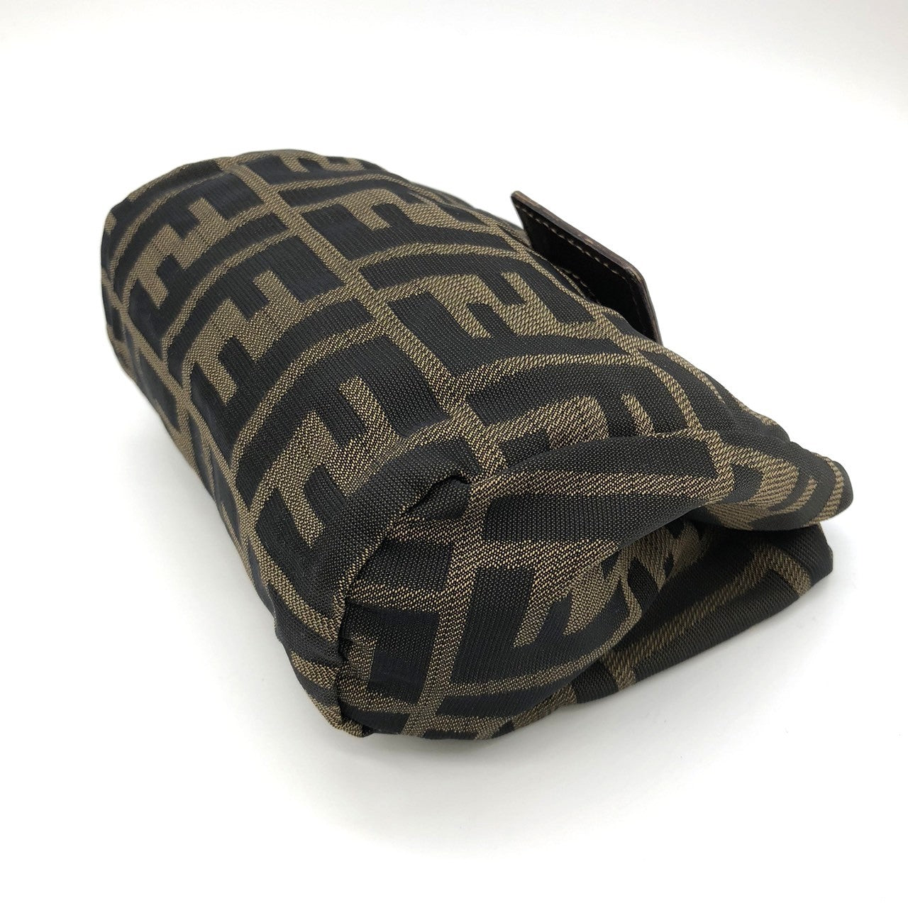 Fendi  Zucca 2241-26539-098 Pouch Khaki/Brown Nylon/Leather PRE-OWNED