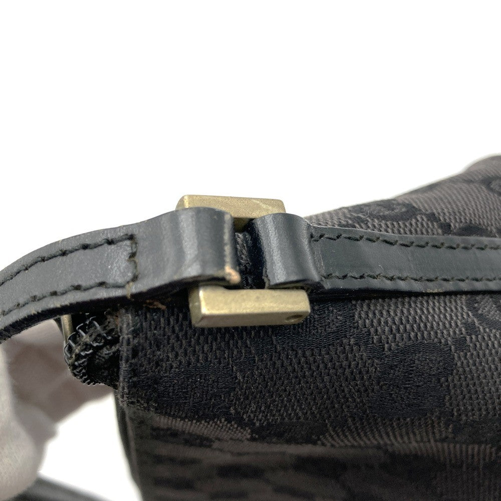 Gucci 039 1103 Handbag Accessory Pouch Black GG Canvas Brand High-End Brand PRE-OWNED