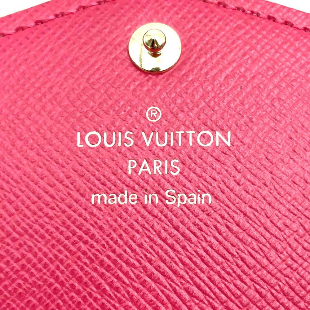 Louis Vuitton N45296 Portefeuille Sarah Bi-fold Long Wallet Damier Azur Canvas Beige/Pink Pre-owned
