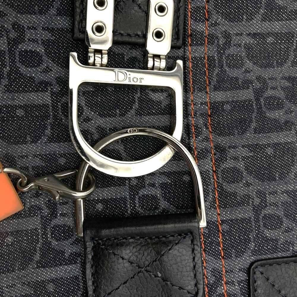 Dior Trotter Flight Line Tote Bag Canvas/Leather Navy/Orange Pre-owned