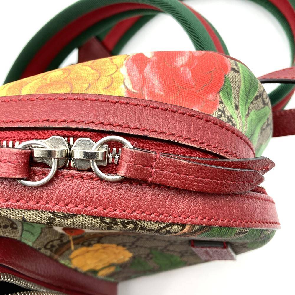 Gucci 427042 Tian Backpack/Daypack GG Supreme Canvas/Leather Multicolor Pre-owned
