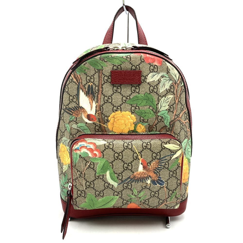Gucci 427042 Tian Backpack/Daypack GG Supreme Canvas/Leather Multicolor Pre-owned