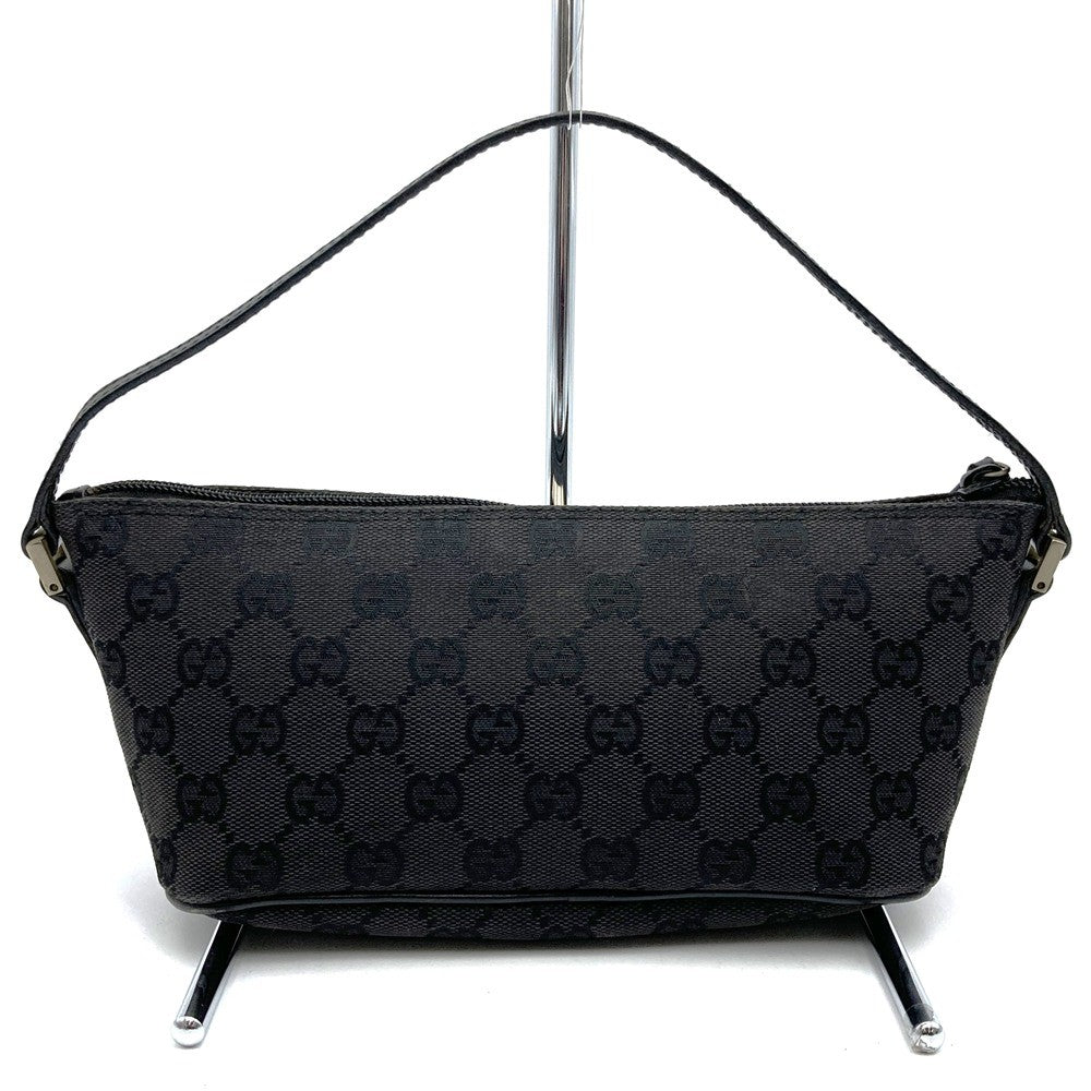 Gucci 039 1103 Handbag Accessory Pouch Black GG Canvas Brand High-End Brand PRE-OWNED