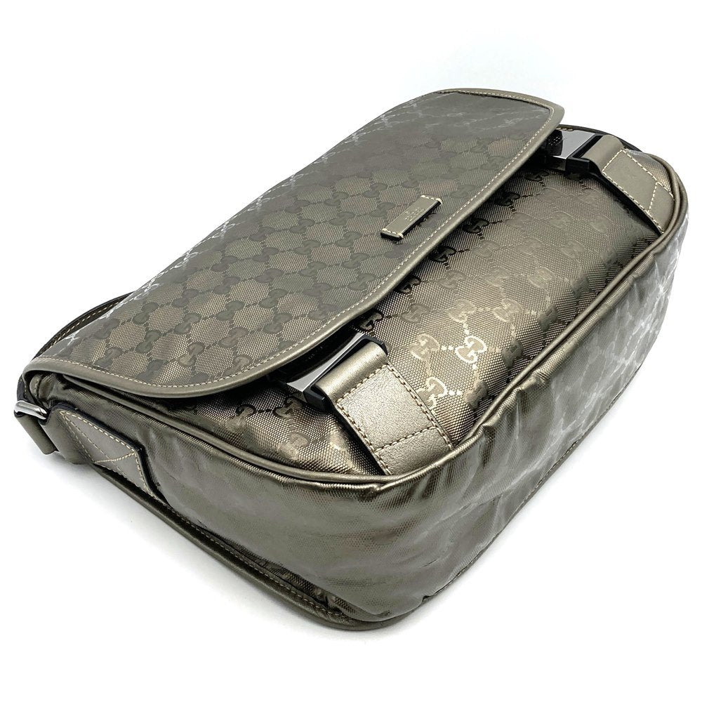 Gucci 201732 GG Imprime Crossbody Shoulder Bag PVC Brown Metallic Pre-owned
