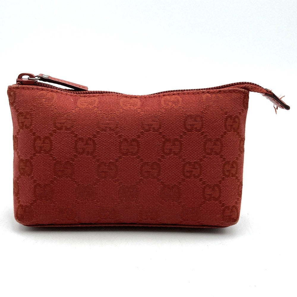 Gucci 115237 Pouch, Accessory Case, Makeup Pouch, Cosmetic Case, GG Canvas, Red PRE-OWNED