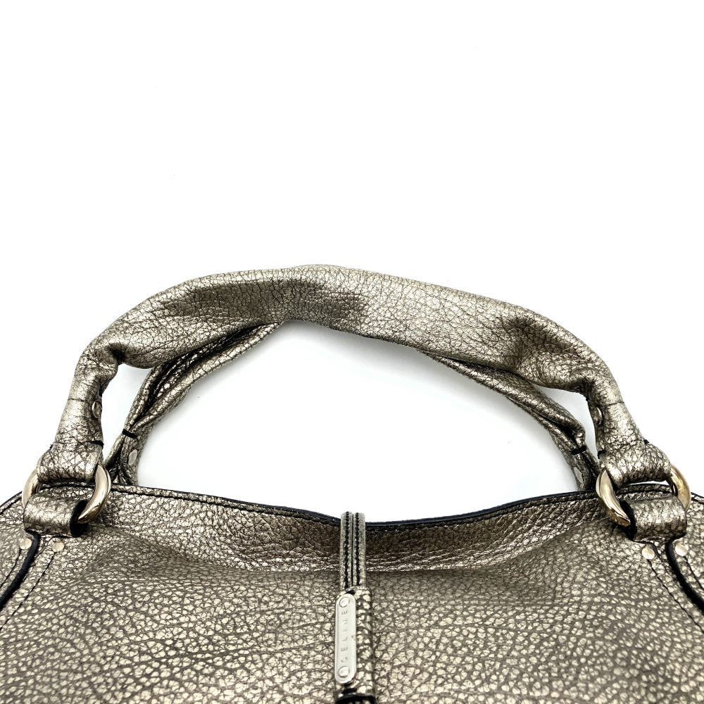 Celine Bittersweet Handbag in Silver Metallic Leather (160663) PRE-OWNED