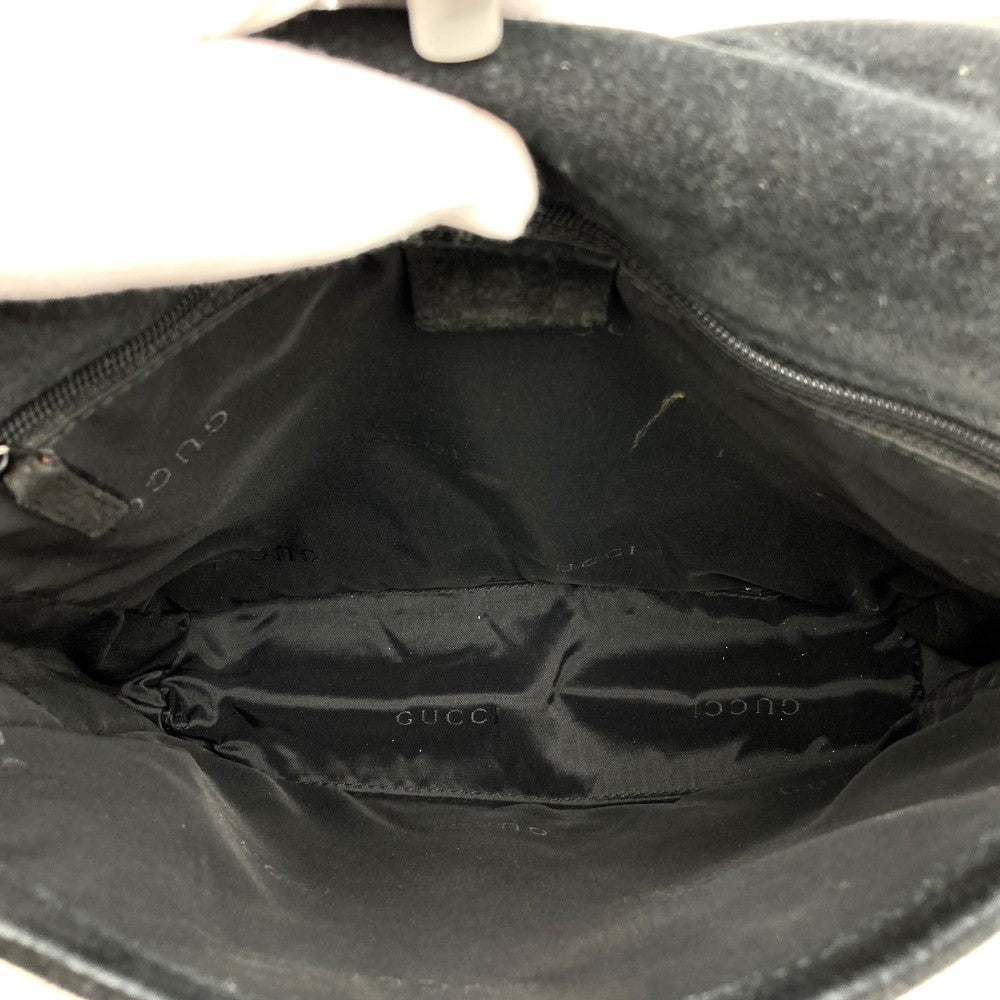 Gucci Bamboo Handbag/Shoulder Bag Suede Black Pre-owned