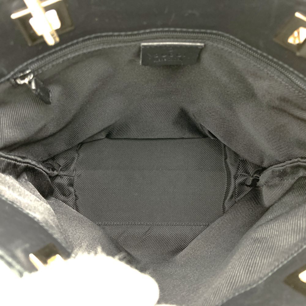 Gucci 002 1099 Small Tote Bag in Black GG Canvas/Leather, High-End Brand PRE-OWNED