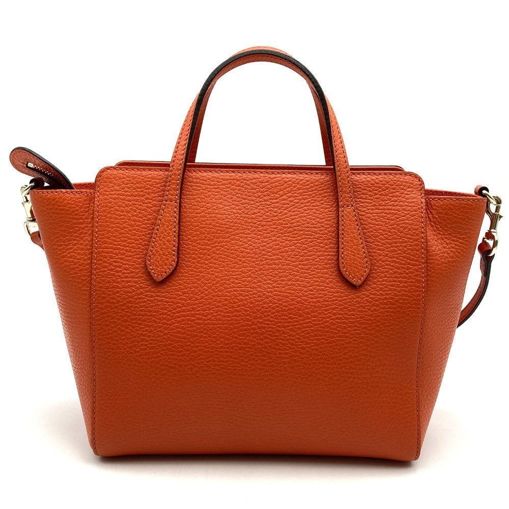 Gucci 368827 Swing Small 2-Way Handbag/Shoulder Bag Leather Orange Pre-owned