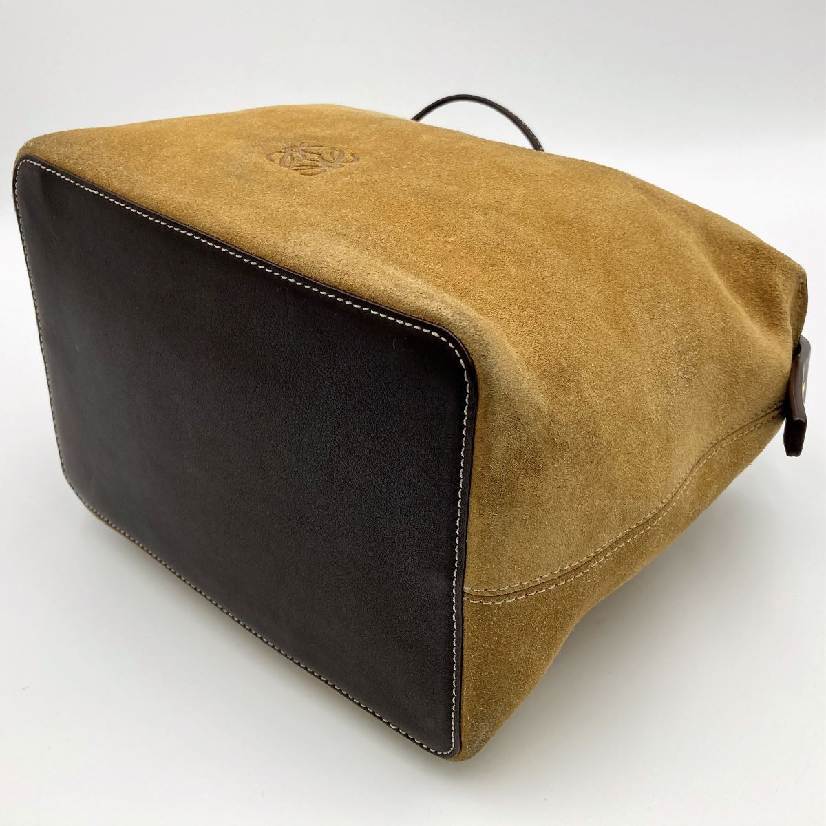 Loewe Handbag Suede Beige Pre-owned