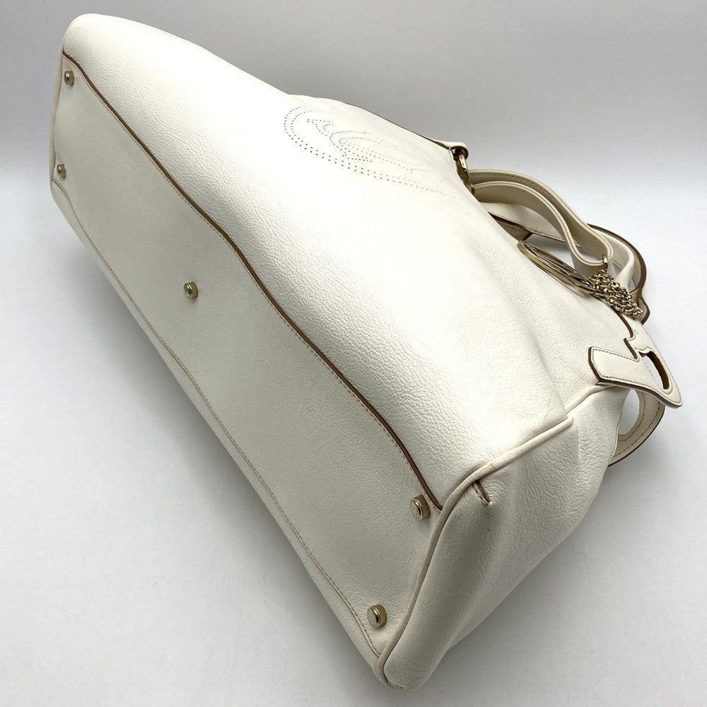Cartier Marcello 2-Way Tote Bag/Shoulder Bag Leather White Pre-owned