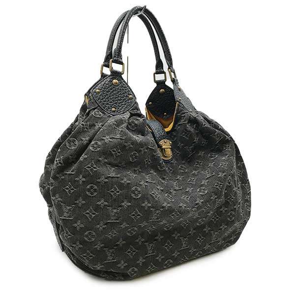 Louis Vuitton M95510/Monogram Denim XL Monogram Denim Shoulder Bag Black One-Shoulder Monogram Denim PRE-OWNED
