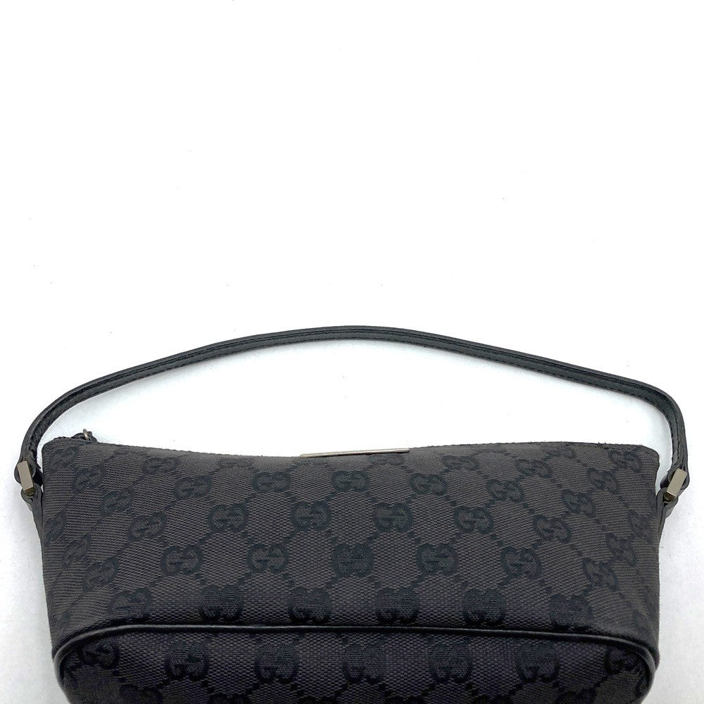 Gucci 039 1103 Handbag Accessory Pouch Black GG Canvas Brand High-End Brand PRE-OWNED