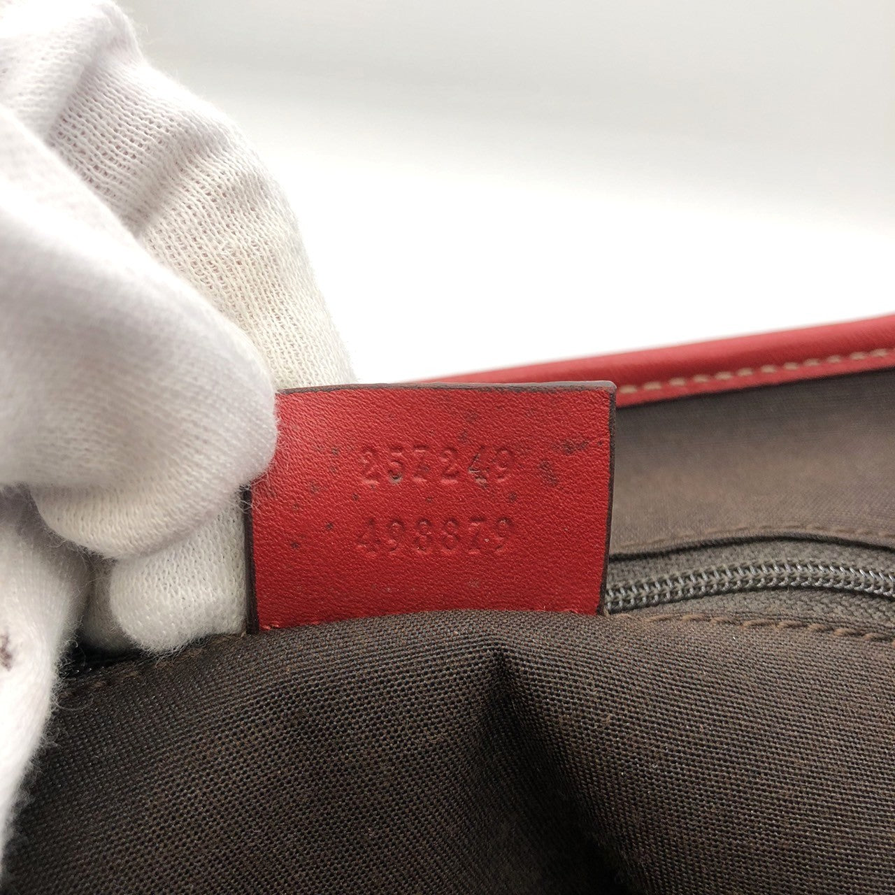 Gucci 257249 Handbag Mini Bag Small Red GG Canvas/Leather PRE-OWNED