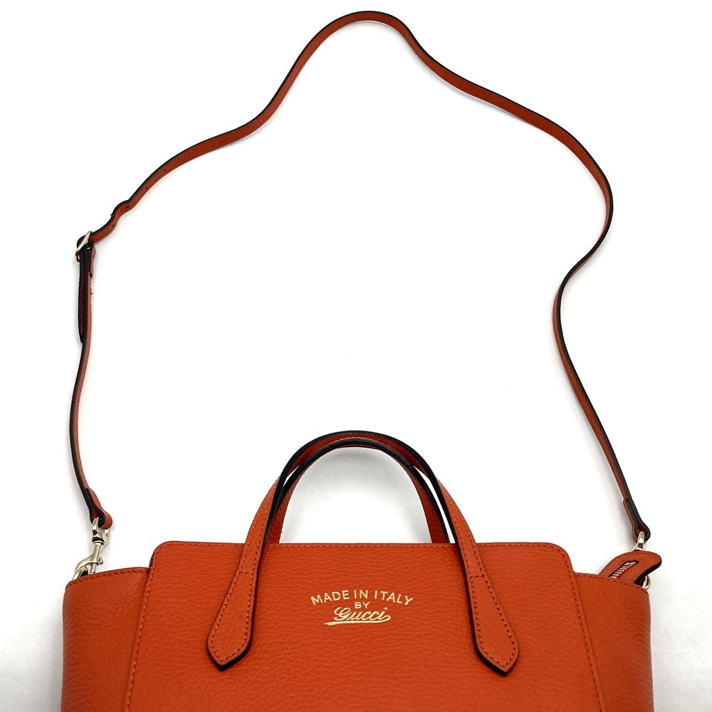 Gucci 368827 Swing Small 2-Way Handbag/Shoulder Bag Leather Orange Pre-owned