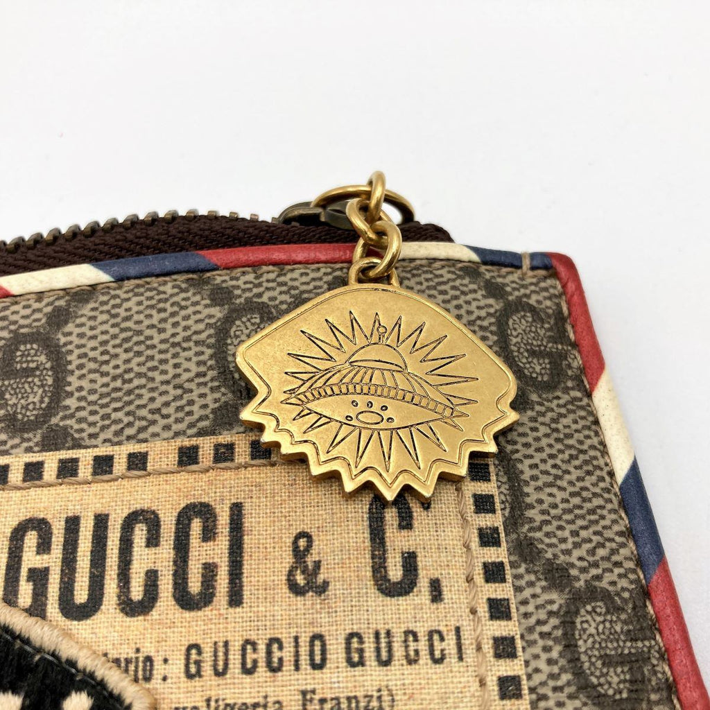 Gucci 473915 Courier Clutch Bag with GG Supreme Multi-Patch PVC in Multicolor PRE-OWNED