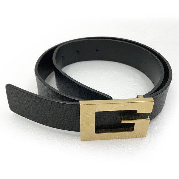 Gucci G Logo Belt Leather Black Pre-owned