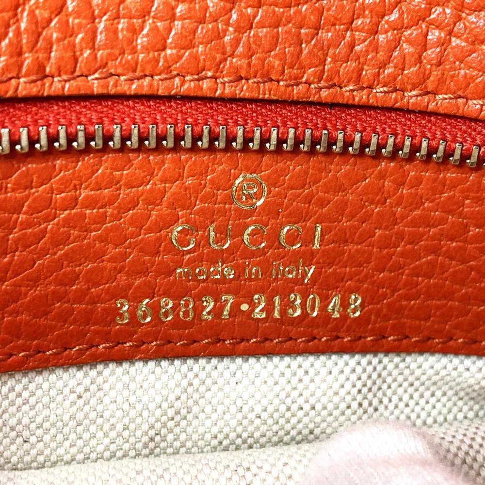 Gucci 368827 Swing Small 2-Way Handbag/Shoulder Bag Leather Orange Pre-owned