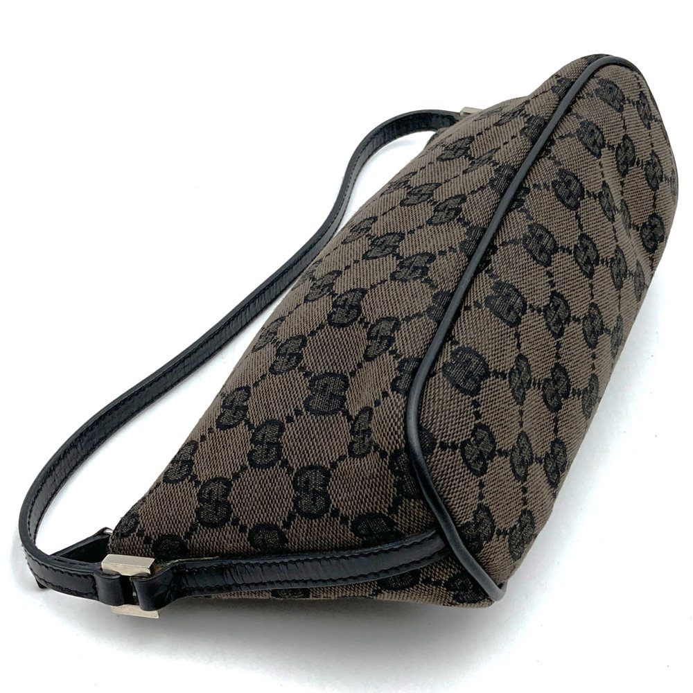 Gucci 002058 Pouch Accessory Pouch GG Canvas Brown/Black PRE-OWNED